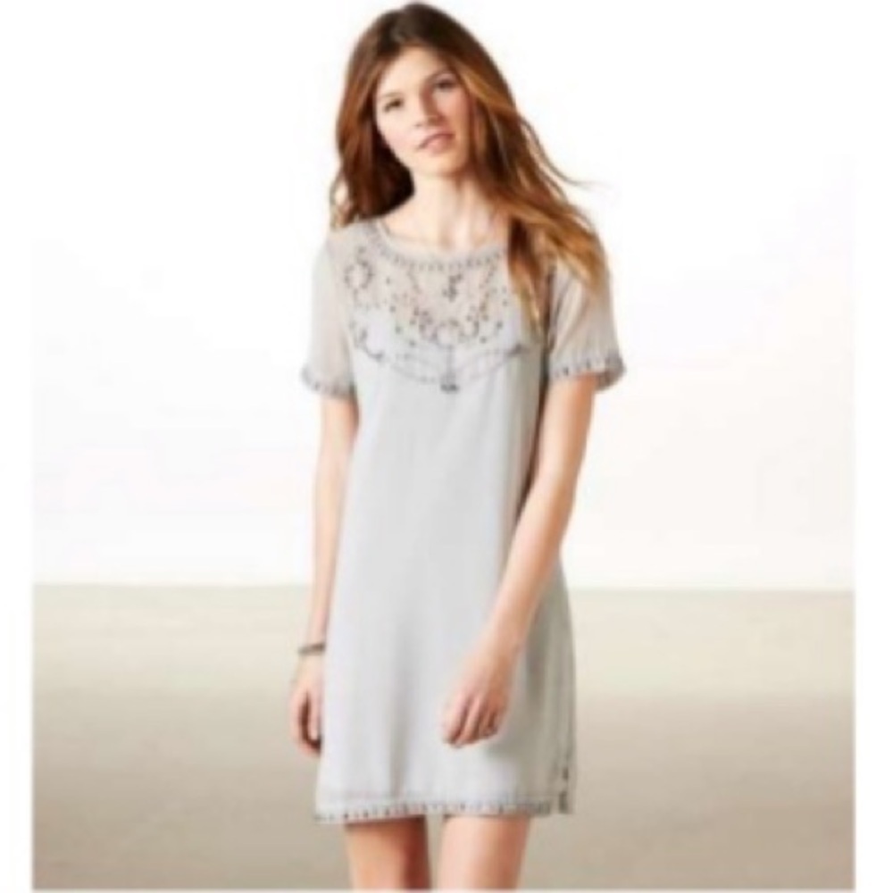 American Eagle Embellished Boho Tunic Shirt Dress
